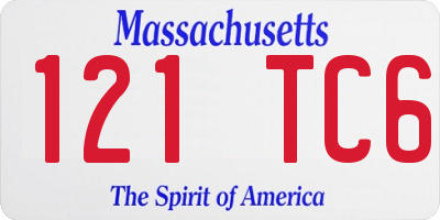 MA license plate 121TC6