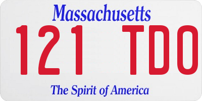 MA license plate 121TD0