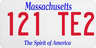 MA license plate 121TE2