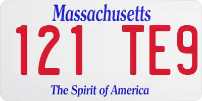 MA license plate 121TE9
