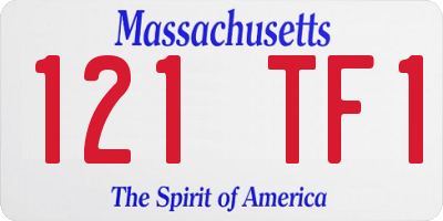 MA license plate 121TF1
