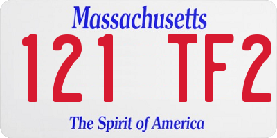 MA license plate 121TF2