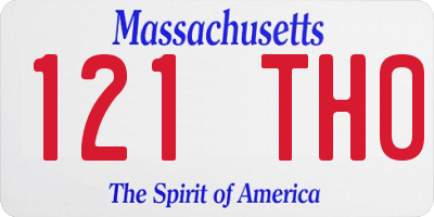 MA license plate 121TH0