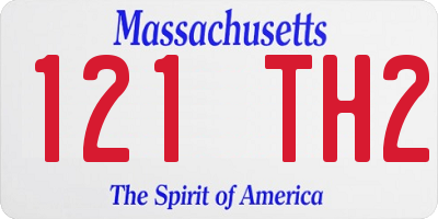 MA license plate 121TH2