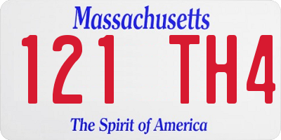 MA license plate 121TH4