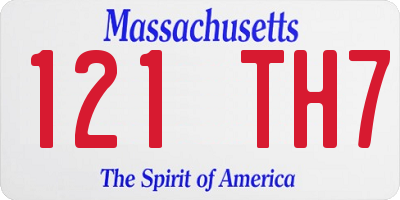 MA license plate 121TH7
