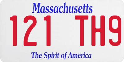 MA license plate 121TH9