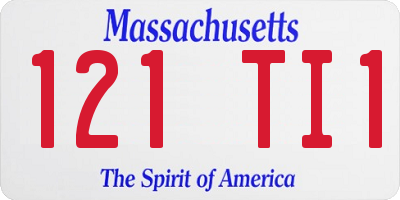 MA license plate 121TI1