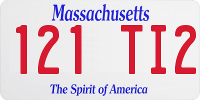 MA license plate 121TI2