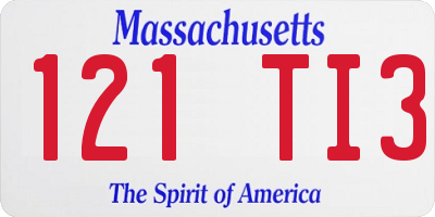 MA license plate 121TI3