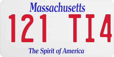 MA license plate 121TI4
