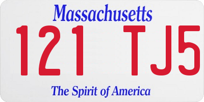 MA license plate 121TJ5