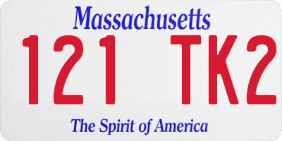 MA license plate 121TK2