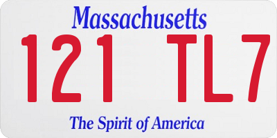 MA license plate 121TL7