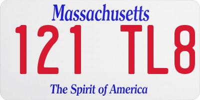 MA license plate 121TL8