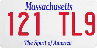 MA license plate 121TL9