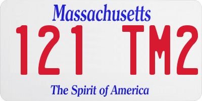 MA license plate 121TM2
