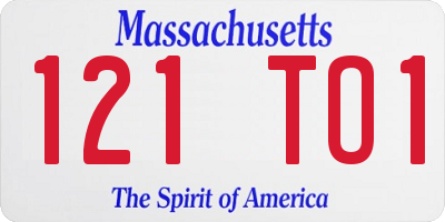 MA license plate 121TO1