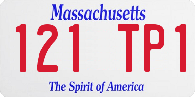 MA license plate 121TP1