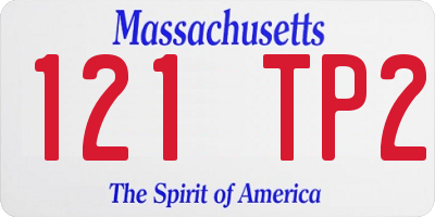 MA license plate 121TP2