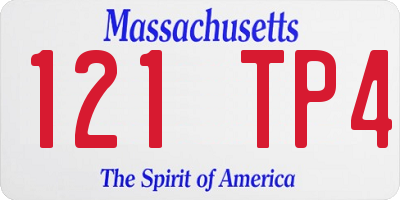 MA license plate 121TP4