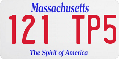 MA license plate 121TP5