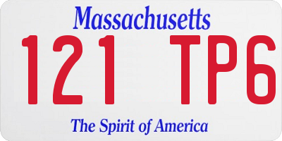 MA license plate 121TP6