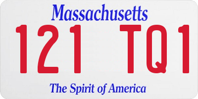 MA license plate 121TQ1