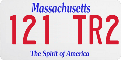 MA license plate 121TR2