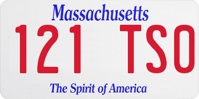 MA license plate 121TS0