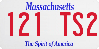 MA license plate 121TS2