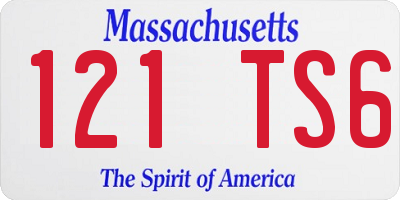 MA license plate 121TS6