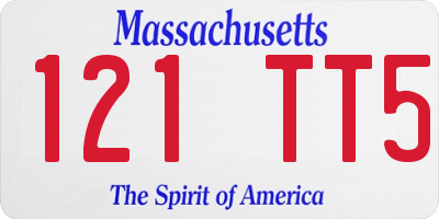 MA license plate 121TT5