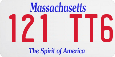 MA license plate 121TT6