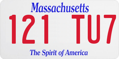 MA license plate 121TU7