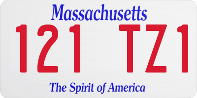 MA license plate 121TZ1