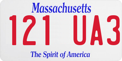 MA license plate 121UA3