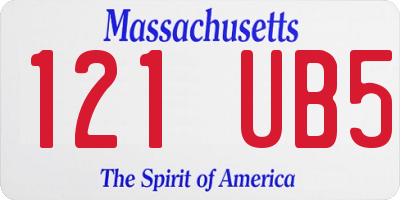 MA license plate 121UB5