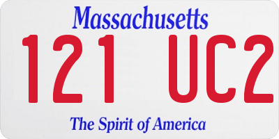 MA license plate 121UC2