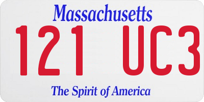MA license plate 121UC3