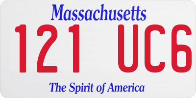 MA license plate 121UC6