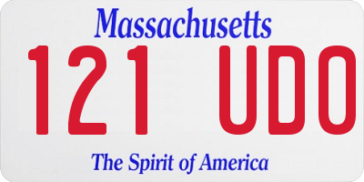 MA license plate 121UD0