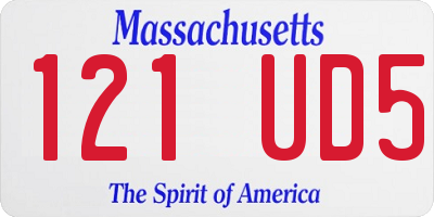 MA license plate 121UD5