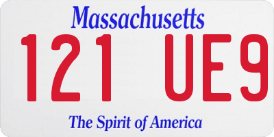 MA license plate 121UE9