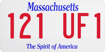 MA license plate 121UF1