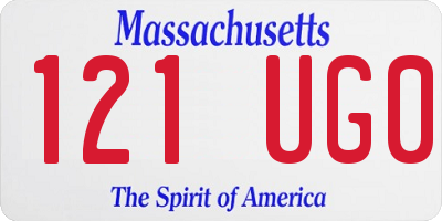 MA license plate 121UG0