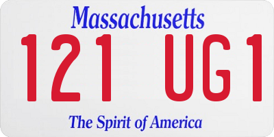 MA license plate 121UG1