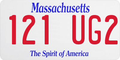 MA license plate 121UG2