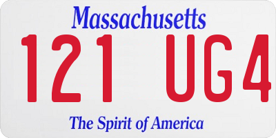 MA license plate 121UG4