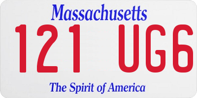 MA license plate 121UG6